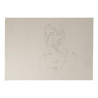 Unknown, Depicting the Face of a Young Woman, 20th Century, Drawing on Paper For Sale
