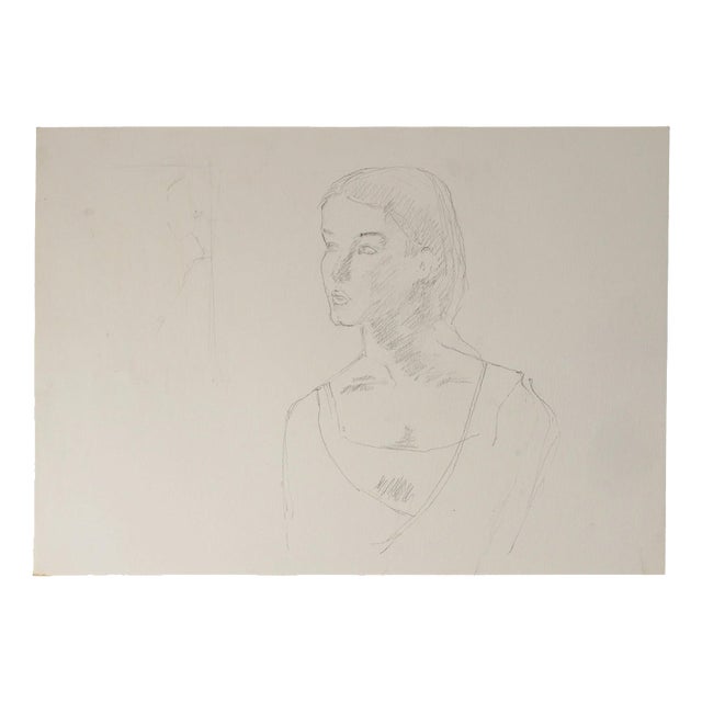Unknown, Depicting the Face of a Young Woman, 20th Century, Drawing on Paper For Sale