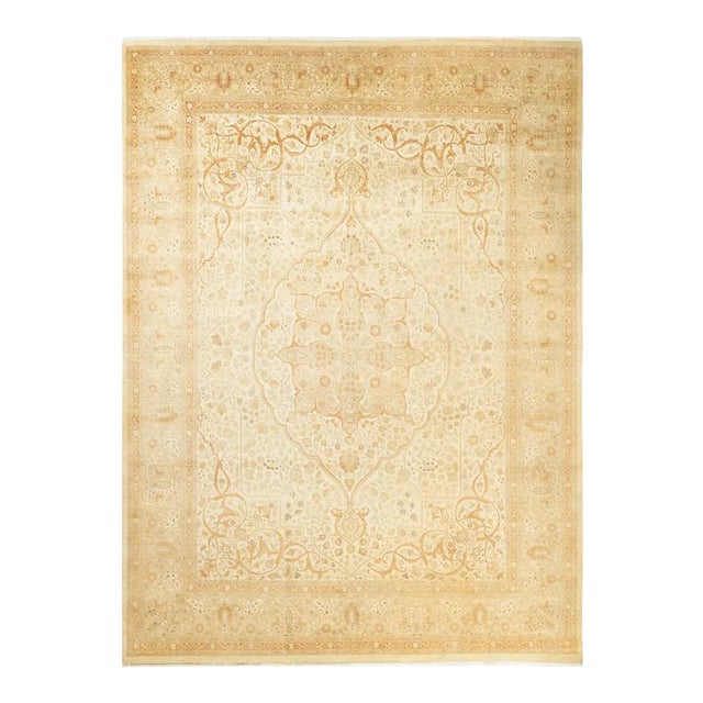 Mogul Collection Hand-Knotted Area Rug - Ivory 8' 0" x 10' 7" For Sale