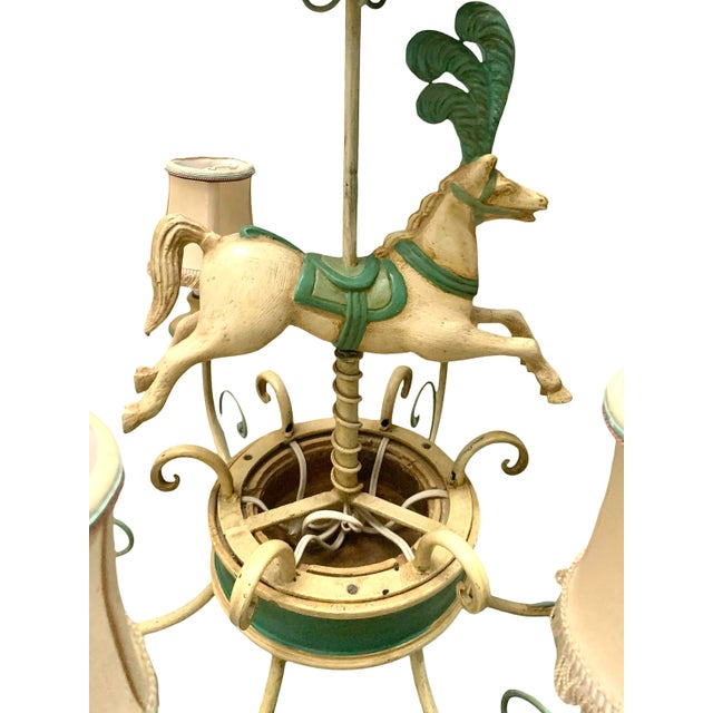 Mid 20 Century Chandelier Carousel Horse 6 Arms Light Fixture Vintage French Whimsical Decor For Sale In Tulsa - Image 6 of 8