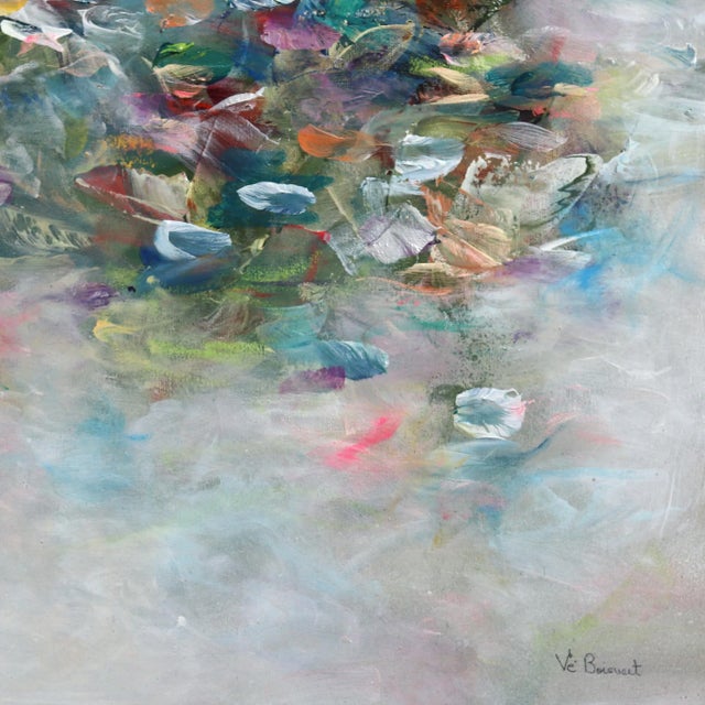 2020s Nympheas De Mon Coeur - Soft Abstract Floral Landscape Painting Original Artwork by Vé Boisvert For Sale - Image 5 of 9
