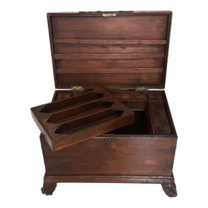 Antique 19c Chinese Travel Trunk W Compartments