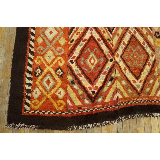 Red 1890s Antique Red Rust Geometric Julkhir Uzbekistan Knotted Wide Gallery Rug For Sale - Image 8 of 8