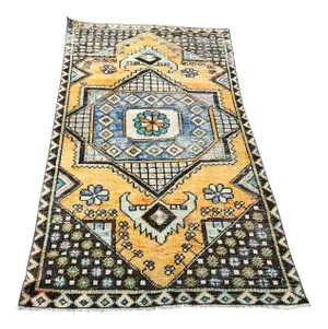 1960s Vintage Turkish Oushak Rug - 3′3″ × 6′