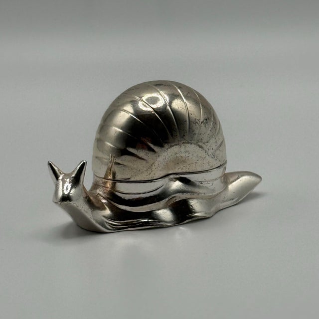 Vintage 1970s Silver Plated Snail Salt Cellar For Sale - Image 9 of 12