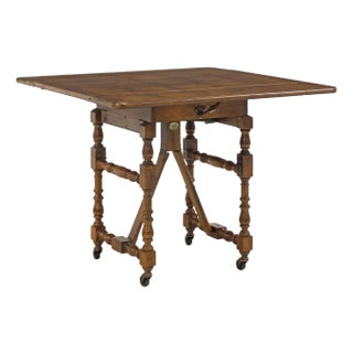 Mid 20th Century Baker Furniture William & Mary Style Oak Metamorphic Raising Coffee Table For Sale