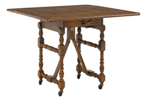 Mid 20th Century Baker Furniture William & Mary Style Oak Metamorphic Raising Coffee Table
