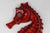 Belgian Ceramic Red Seahorse Plaque by André Bayer, 1960s For Sale - Image 4 of 11