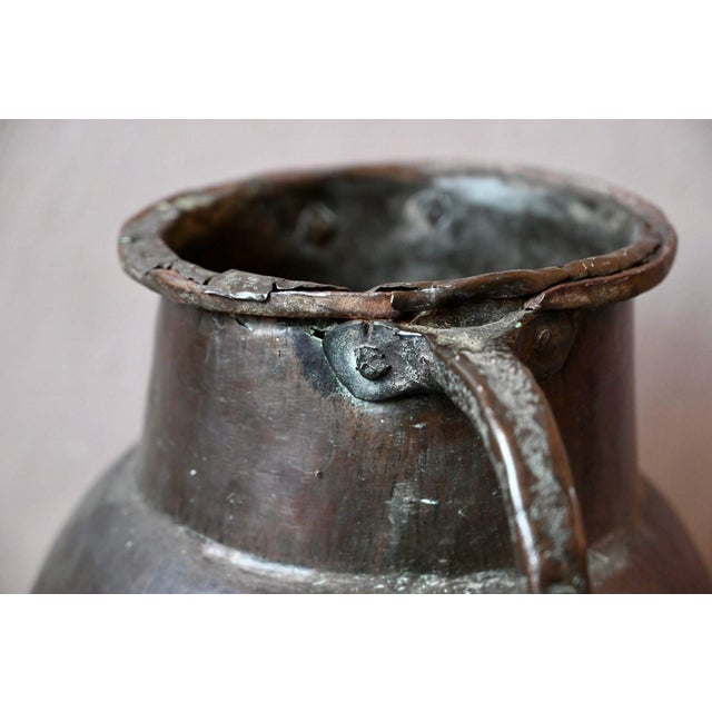 Brown Large Hammered Copper Water Jar, 1920s For Sale - Image 8 of 14