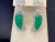20 Ct Fine Emerald Cabochon & 4 Ct Rose Cut Diamond 18 Kt White Gold Earrings For Sale - Image 16 of 18