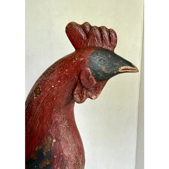 Here is a vintage folk art style rooster table lamp, featuring a wonderfully whimsical sculptural bird captured in a...