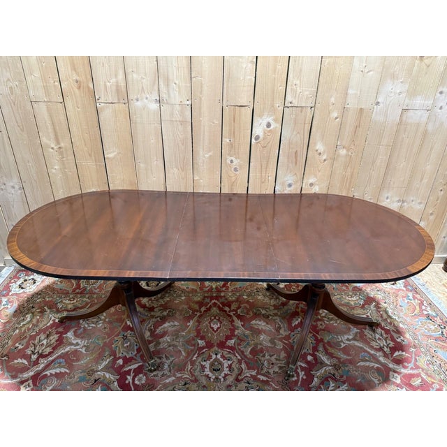 Brown Large English Extendable Mahogany Table with Brass Claw Legs, 1890s For Sale - Image 8 of 13
