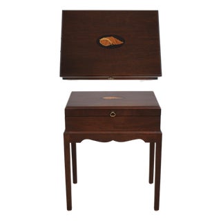 Madison Square Mahogany Inlaid Silver Lidded Box For Sale