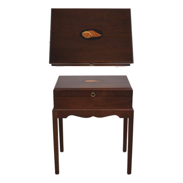 Madison Square Mahogany Inlaid Silver Lidded Box For Sale