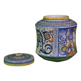 Italian Majolica Albarelo by Fernando Calzolari, 1980s For Sale