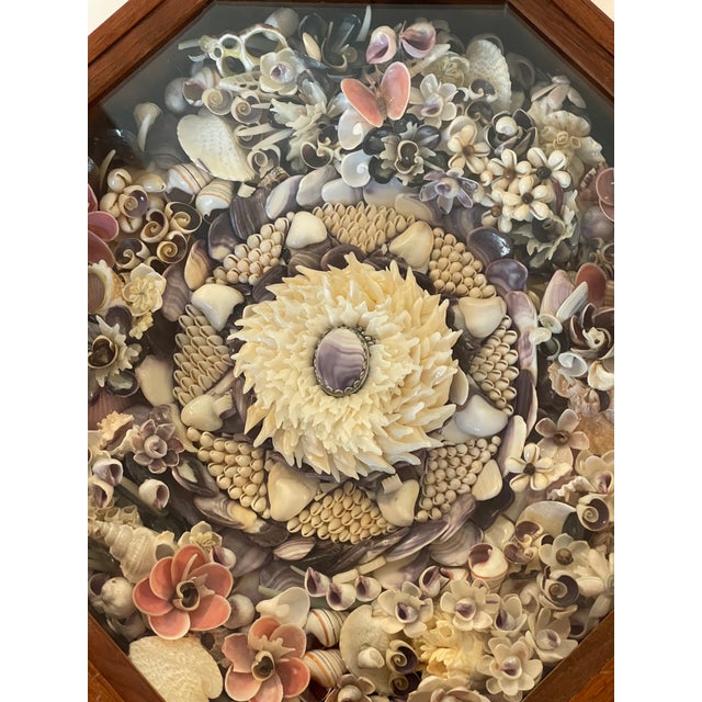 Shell 1960s Superb Sea Shell Sailors Valentines American Folk Art For Sale - Image 7 of 7