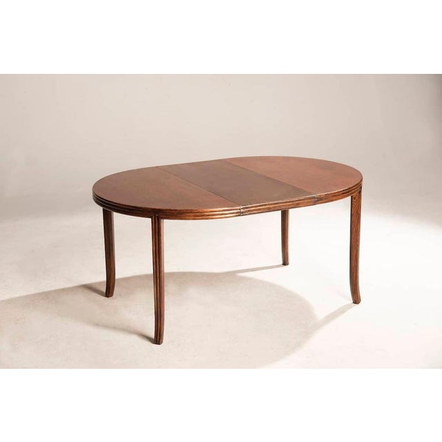 Wood Extendable Round Table and Rattan Chairs from Mc Guire, 1970s, Set of 5 For Sale - Image 6 of 18