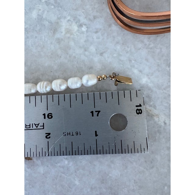 2020s Freshwater Pearl Beaded Necklace With Vintage Sterling Silver Clasp For Sale - Image 5 of 5