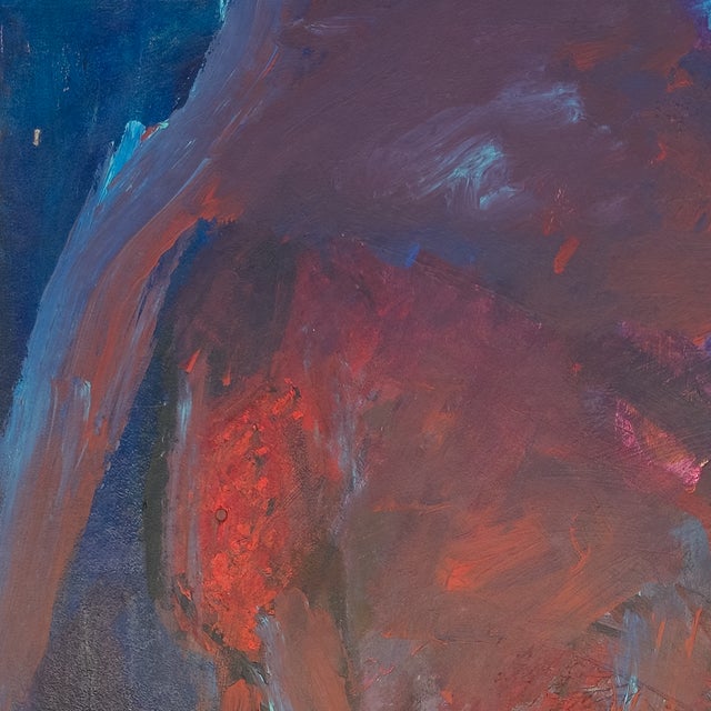 Figurative Lady in Red and Blue - Virginia Cohn Parkum, C. 1980s For Sale - Image 3 of 8