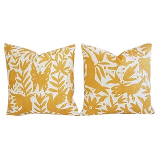 Custom Hand Embroidered Otomi Pillows - A Pair For Sale