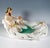 Exquisite large and rare meissen art nouveau porcelain group: triton adorned with water lily wreath on his head, half man,...