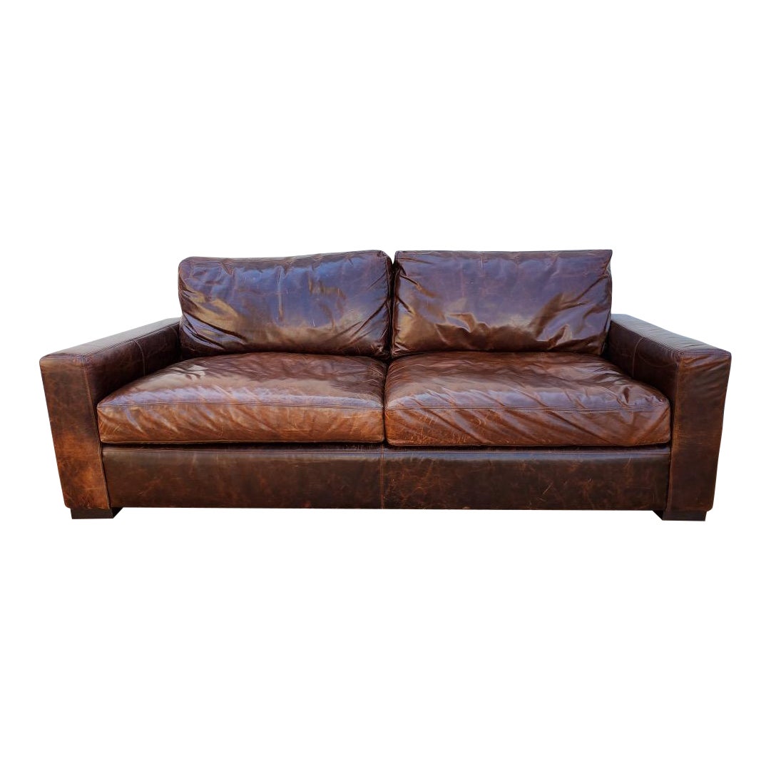 Restoration Hardware Classic Italian Brompton Cocoa Maxwell Leather