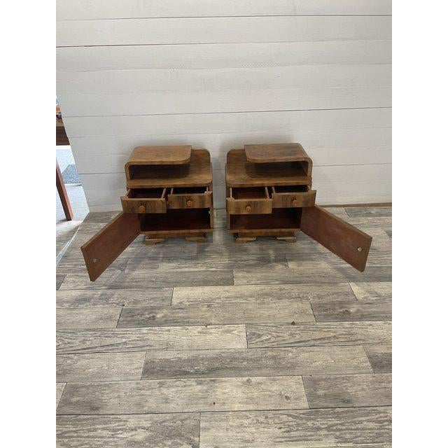 Vintage art-deco end-tables [ nightstands] by halabala ,made by u.p. Zavody in brno, 1920-1940 in very good original...