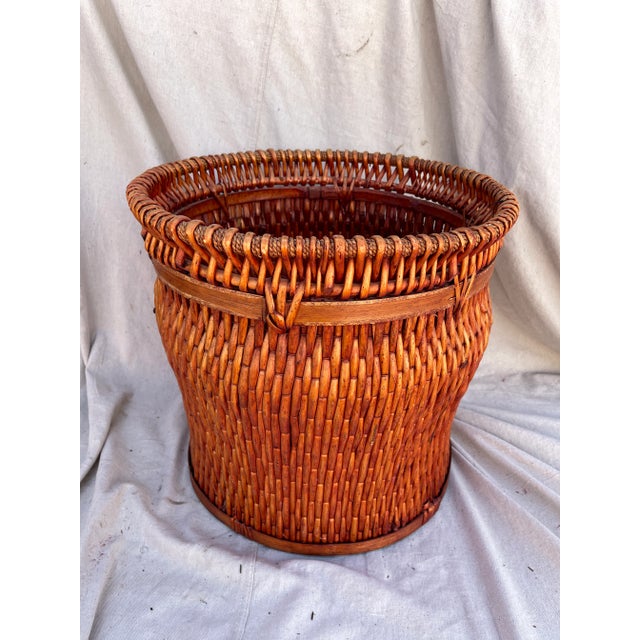 Large Chinese Woven Willow Basket For Sale In Palm Springs - Image 6 of 7