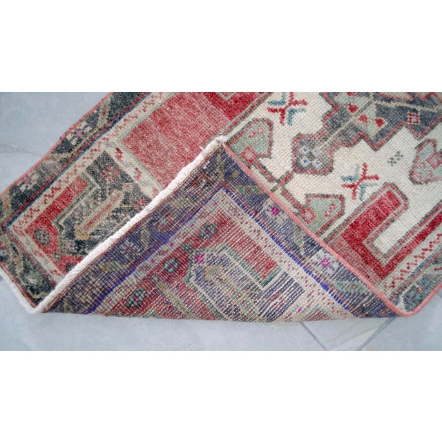 Red 1970s Vintage Hand Knotted Small Rug For Sale - Image 8 of 8