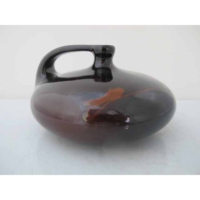 Late 19th Century Antique Louwelsa Weller Brown Flower Art Pottery Ewer Jug Vase For Sale - Image 5 of 7