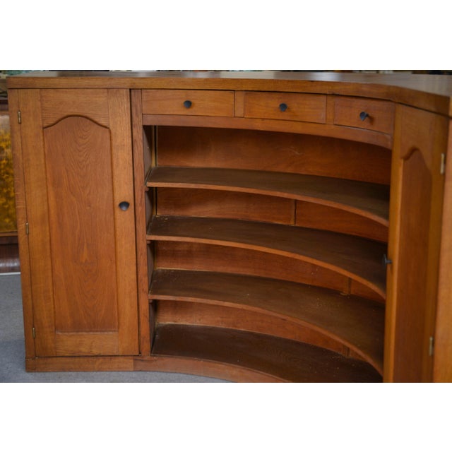 Wood Curved Oak Counter or Bar, 1950s For Sale - Image 7 of 15