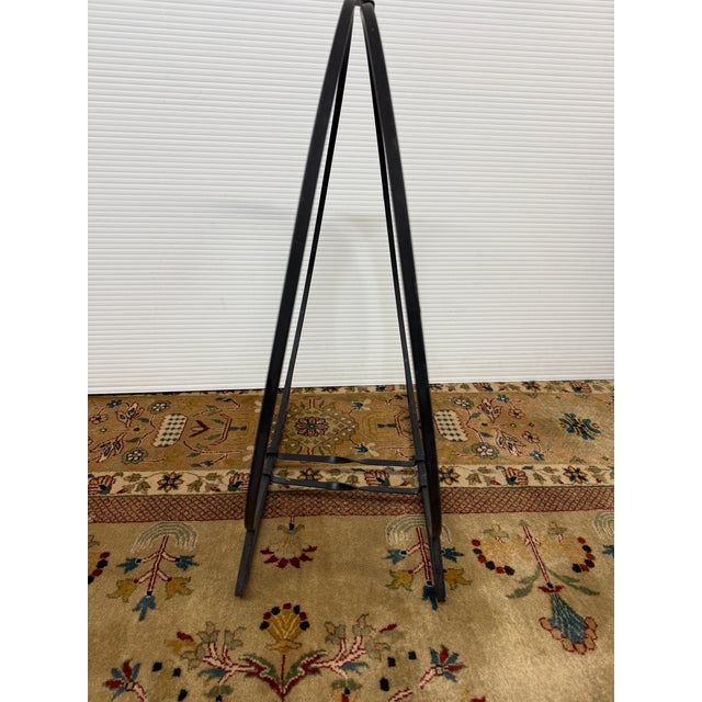 Wrought Iron Hoop Style Fire Log Holder For Sale - Image 10 of 12