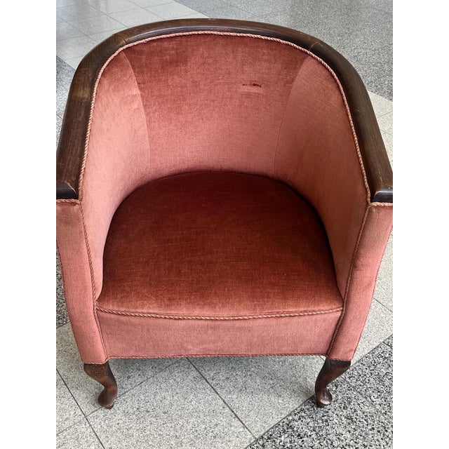 Wood 1930s Danish Deco Barrel Club Chairs - A Pair For Sale - Image 7 of 16