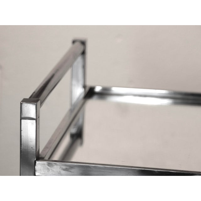 Metal Art Deco Bar Cart attributed to Jacques Adnet, 1930s For Sale - Image 7 of 11