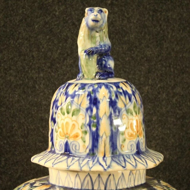 Italian Painted Ceramic Vase For Sale - Image 9 of 13