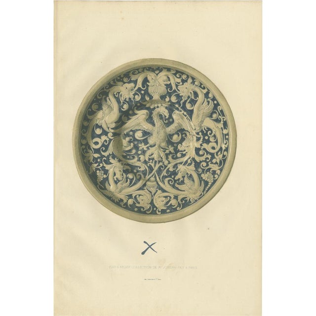 Mid 19th Century Delange, Illustration of a Plate of Mr. Joseph Fau, 1869, Print For Sale - Image 5 of 5