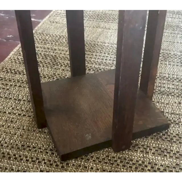 Antique Arts and Crafts Wood Side Table, Plant Stand For Sale - Image 9 of 9
