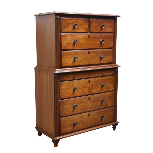 American Durham Furniture Saville Row Collection Solid Cherry Early American 39" Chest on Chest 980-157 For Sale - Image 3 of 13