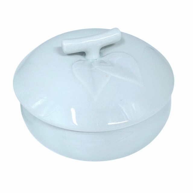 Ceramic Vintage Korean Celadon Blue Serving Bowls Set W/ Lids Grapes Leaf Pattern 2 Pc For Sale - Image 7 of 10