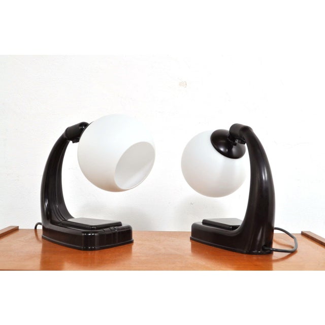 Vintage Bakelite Wall Light in Milk Glass, 1960s For Sale - Image 3 of 8