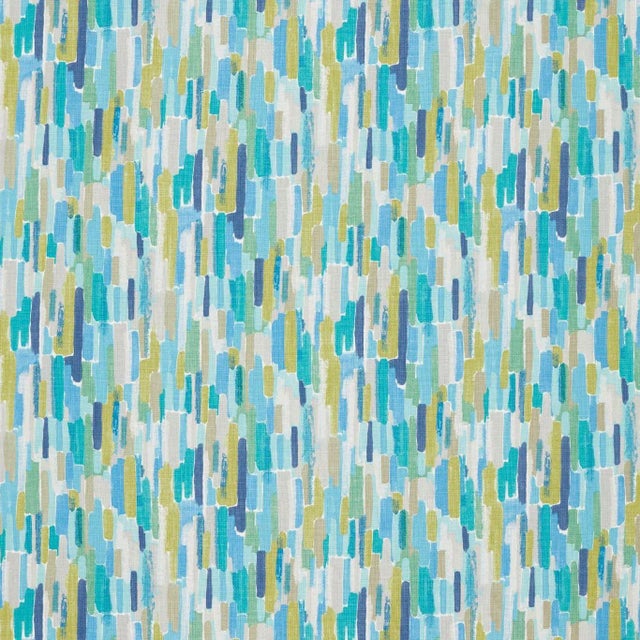 Harlequin Trattino Fabric in Turquoise/Ocean/Marine For Sale