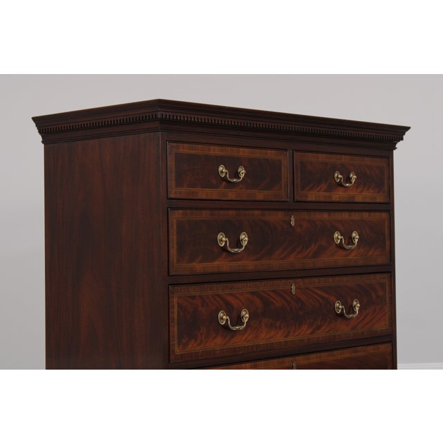 Henkel Harris Nancy Whit Inlaid Mahogany Chest For Sale - Image 9 of 16