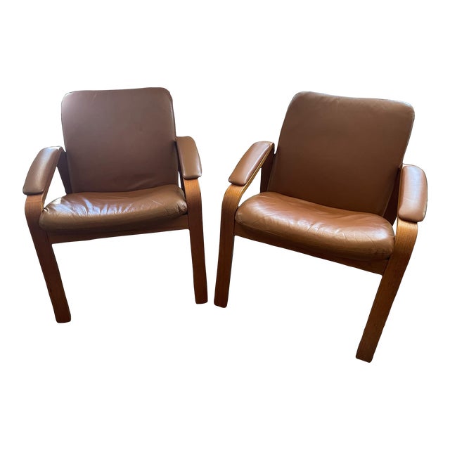 1970s Ekornes Attributed Lounge Chairs - Set of 2 For Sale