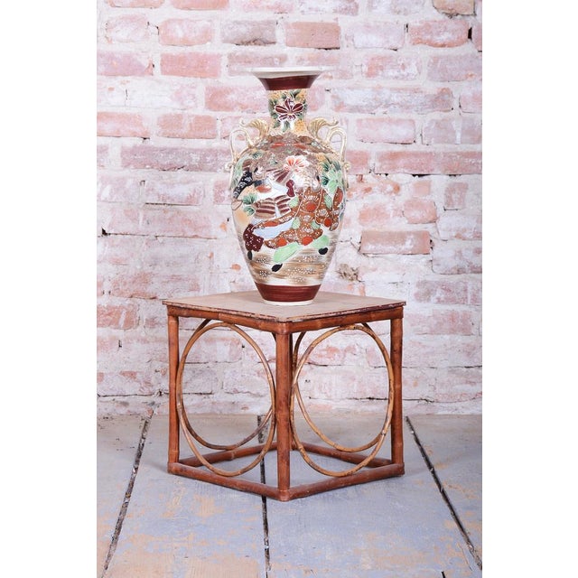 Ceramic Art Deco Vase in Moriage Technique Glazed Ceramics, Japan, 1910s For Sale - Image 7 of 9