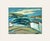 1940s Mid-Century Vintage European Abstract Expressionism Coastal Landscape Painting, Signed by French Polish Artist Bernard Lewandowski, With Mat For Sale