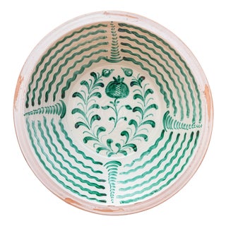 Spanish Hand-Painted Ceramic Wall Bowl, 2010s For Sale