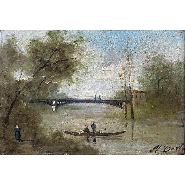 Pair of 19th Century French Barbizon Oil Paintings in Original Gilt Frames For Sale - Image 4 of 14