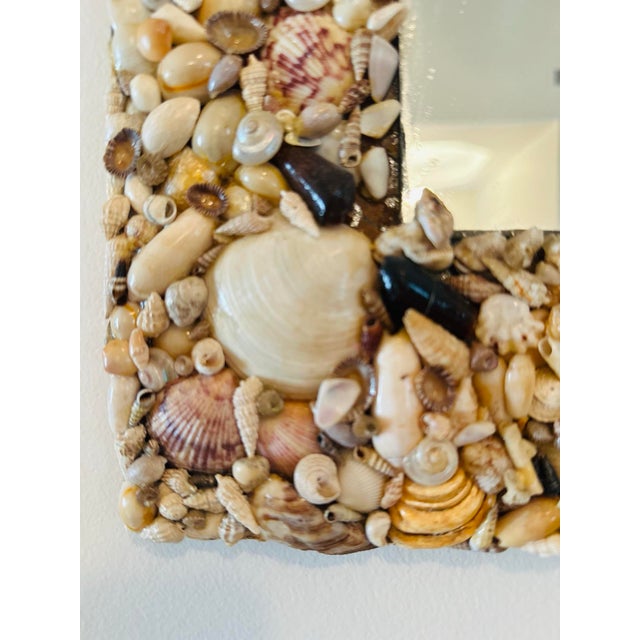 1960s Vintage Hand Made Shell Mirror For Sale - Image 5 of 5