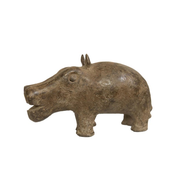 Mid 20th Century Vintage African Bronze Hippo For Sale - Image 5 of 5