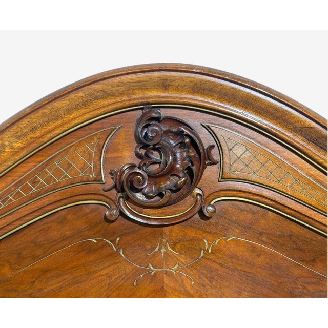 1960s French Provincial Style, Twin Headboards, Walnut, Gilt, France, 20th C. For Sale - Image 5 of 12